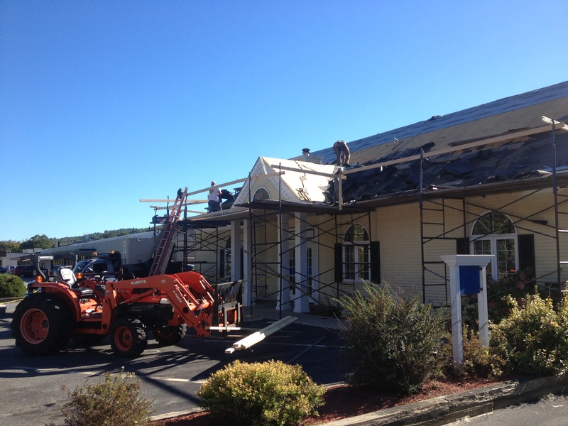 Roofers at work